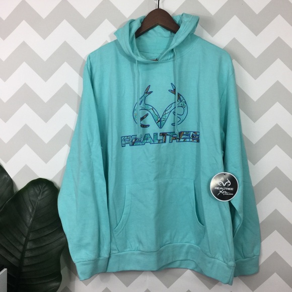 teal camo hoodie